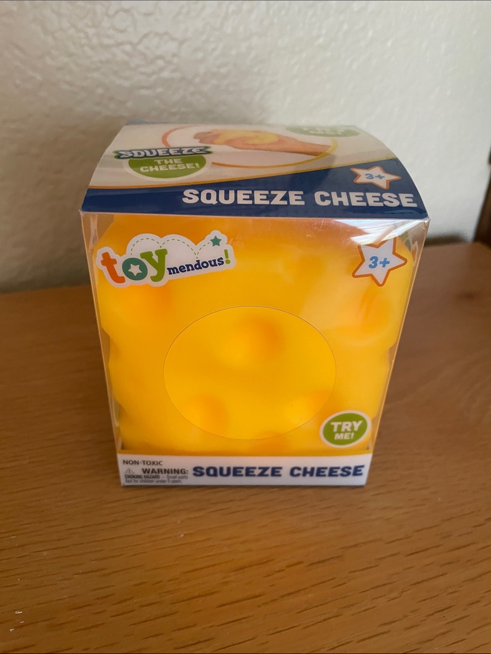 Yellow Squeeze Cheese Sensory Toy